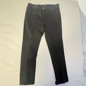 Lee Jeans Women 18 Black Denim Cotton Stretch Relaxed Fit Straight Leg Dark Wash